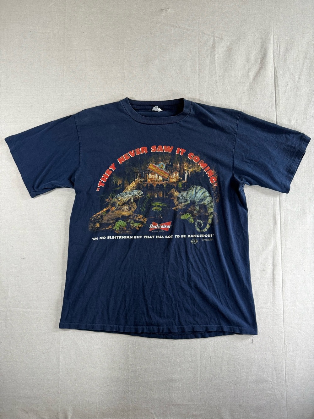 Vintage Budweiser 1998 They Never Saw It Coming Shirt Single Stitch Size XL